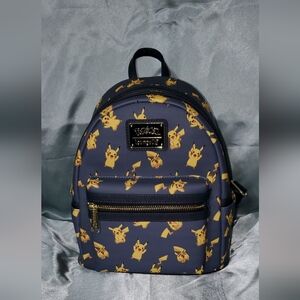 Loungefly Pikachu Navy and Yellow Mini Backpack